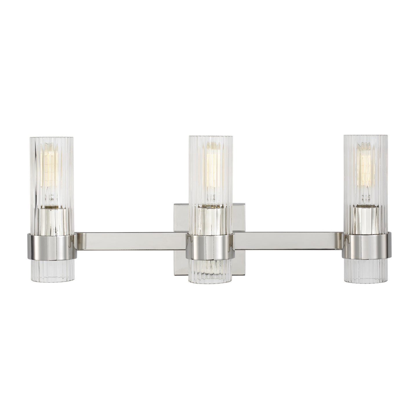 Geneva Three Light Vanity in Polished Nickel