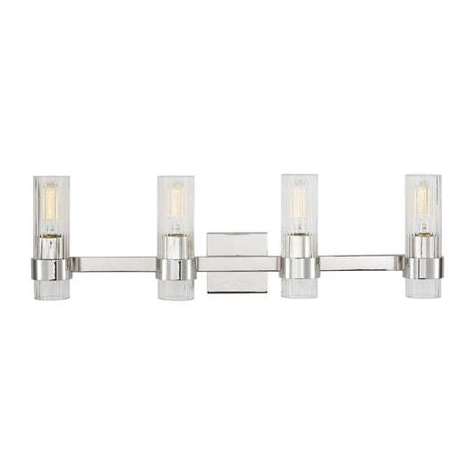 Geneva Four Light Vanity in Polished Nickel