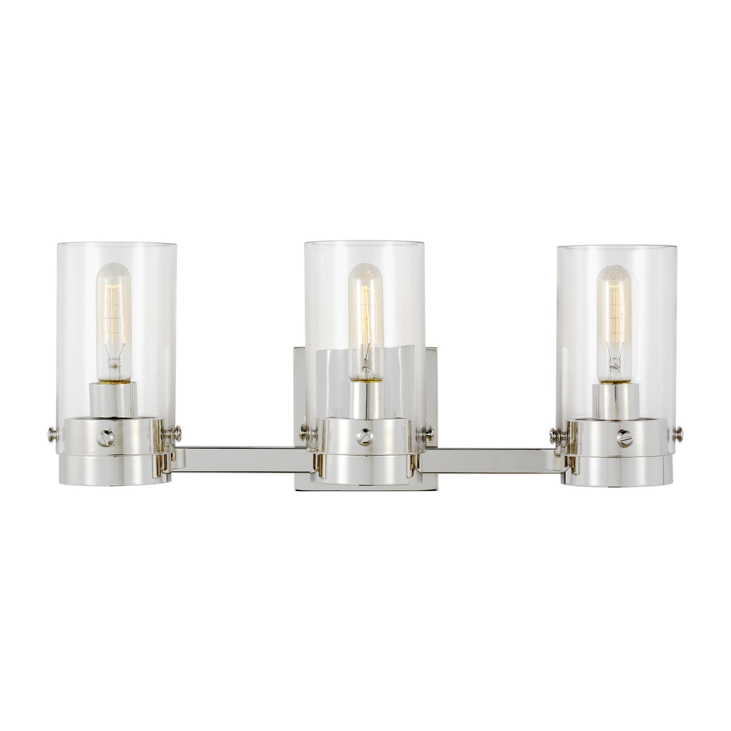 Garrett Three Light Vanity in Polished Nickel