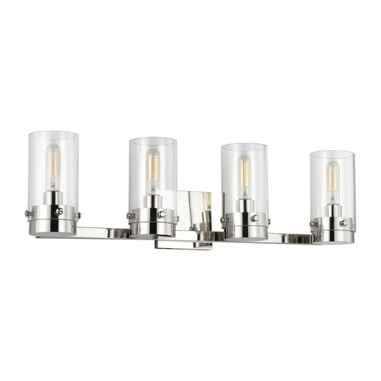 Garrett Four Light Vanity in Polished Nickel