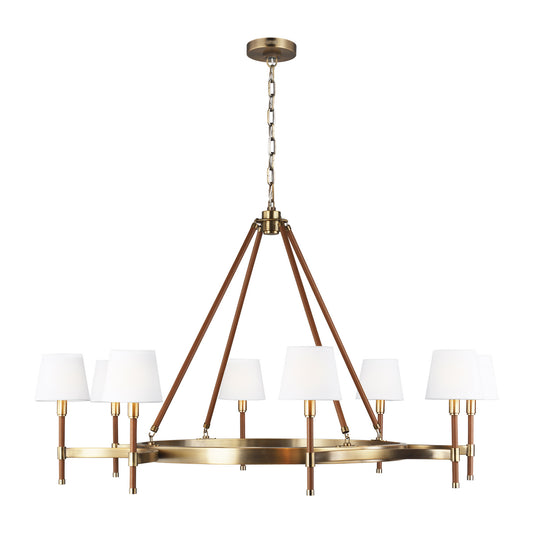 Katie Eight Light Chandelier in Time Worn Brass