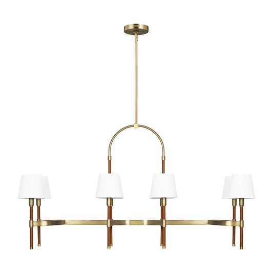 Katie Eight Light Chandelier in Time Worn Brass