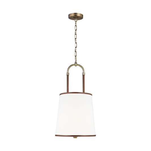 Katie One Light Pendant in Time Worn Brass