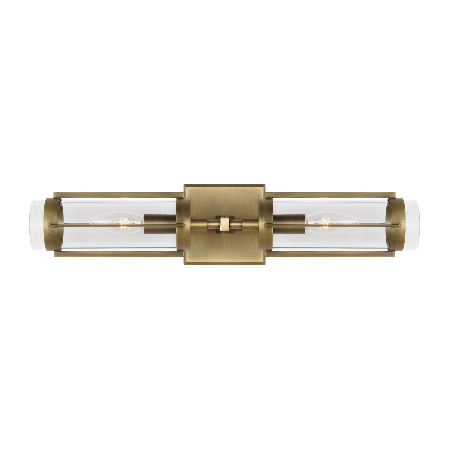 Flynn Two Light Wall Sconce in Time Worn Brass