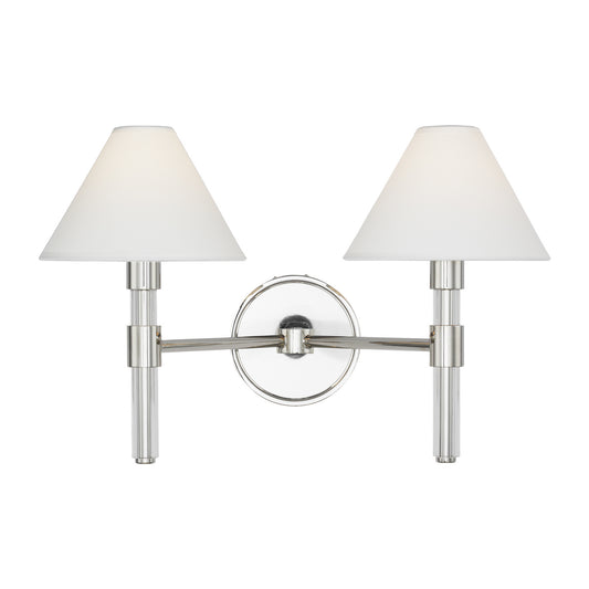 Robert Two Light Vanity in Polished Nickel