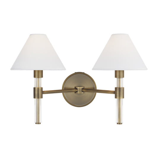 Robert Two Light Vanity in Time Worn Brass
