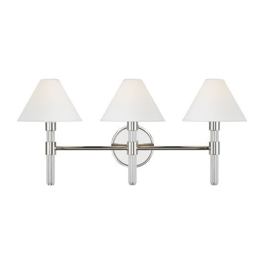 Robert Three Light Vanity in Polished Nickel