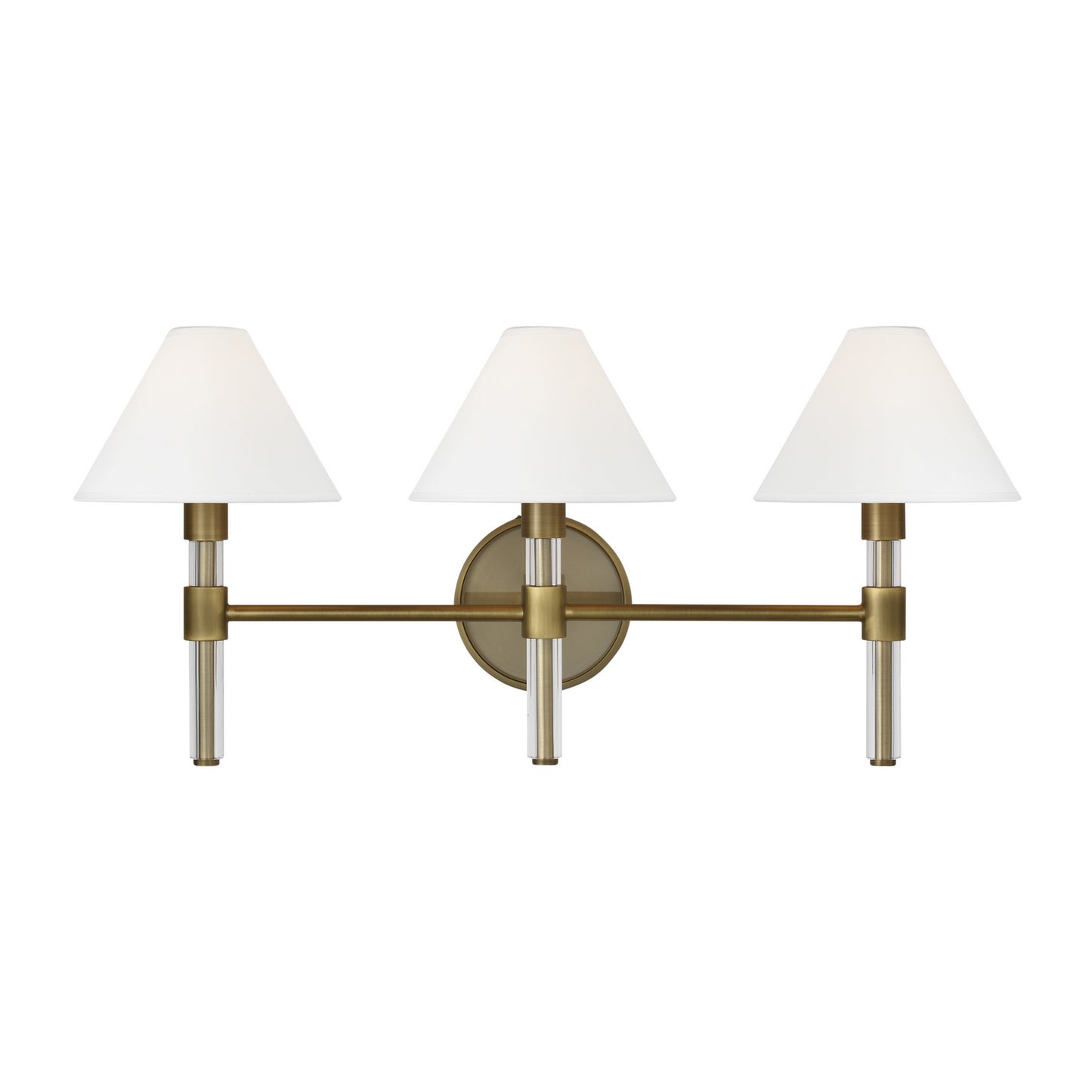 Robert Three Light Vanity in Time Worn Brass