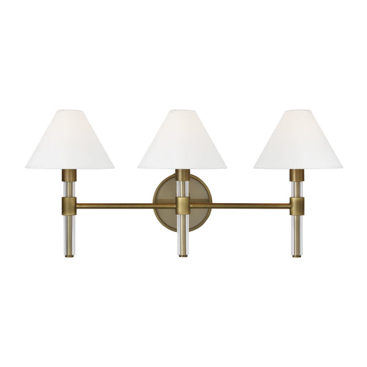 Robert Three Light Vanity in Time Worn Brass