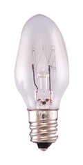 (4-Pack) Satco S7714 15W C7 Candle Bulb, E12 Base, 2700K, Clear