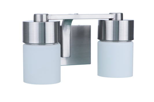 District Two Light Vanity in Brushed Polished Nickel