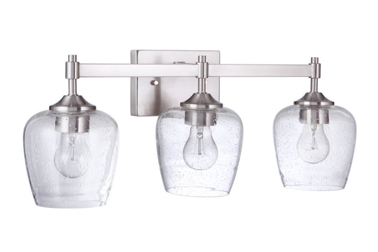 Stellen Three Light Vanity in Brushed Polished Nickel