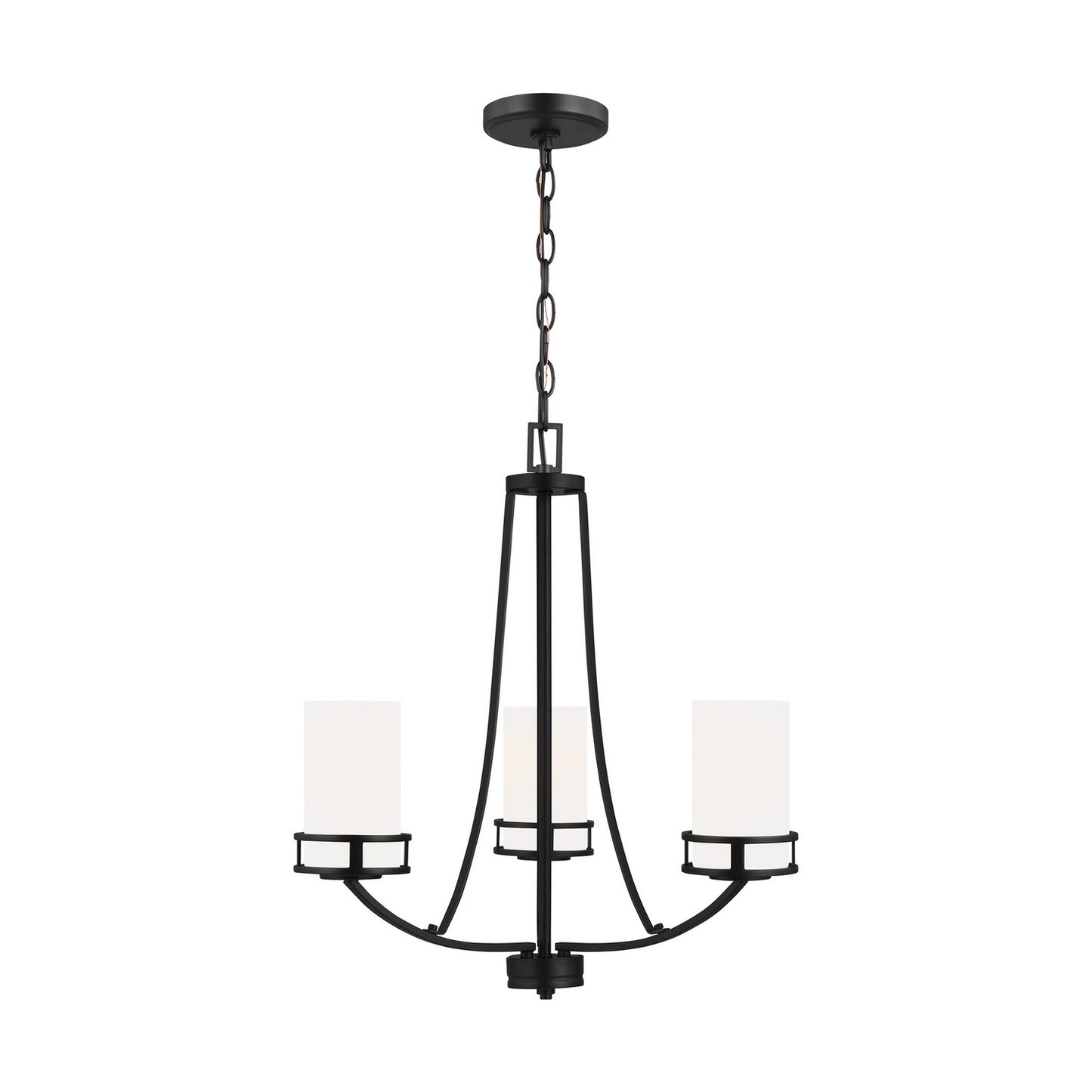 Robie Three Light Chandelier in Midnight Black