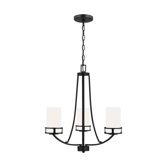 Robie Three Light Chandelier in Midnight Black