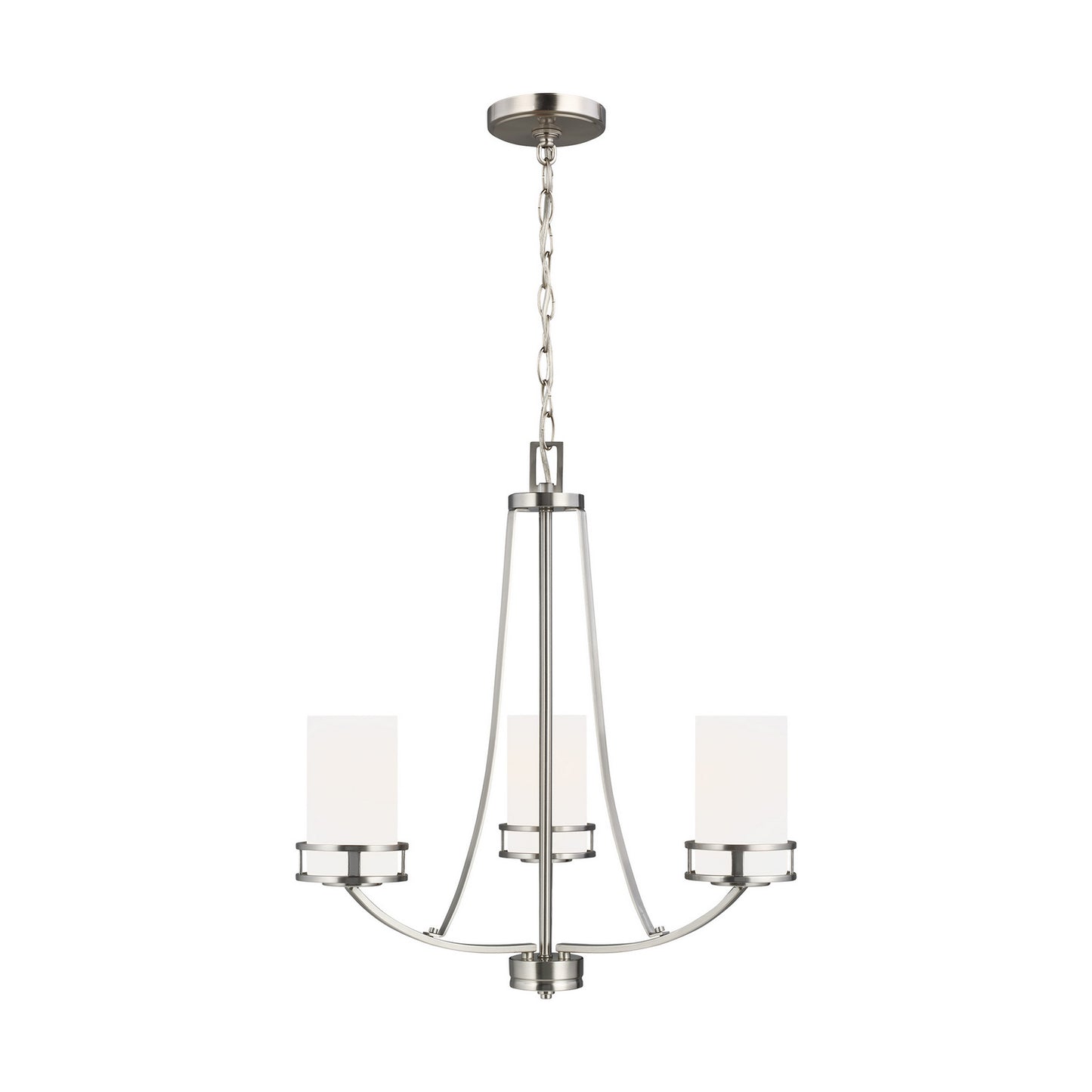 Robie Three Light Chandelier in Brushed Nickel