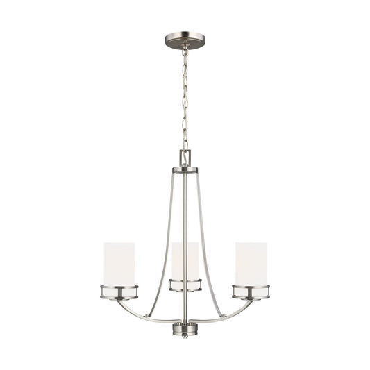 Robie Three Light Chandelier in Brushed Nickel