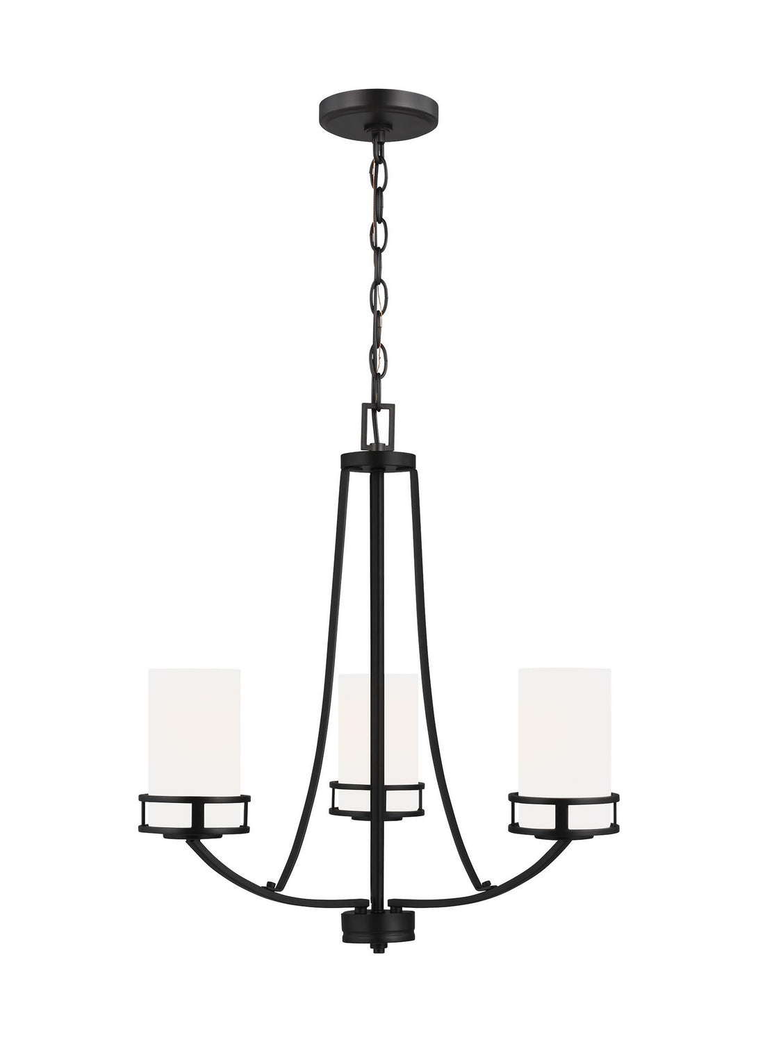 Robie Three Light Chandelier in Midnight Black