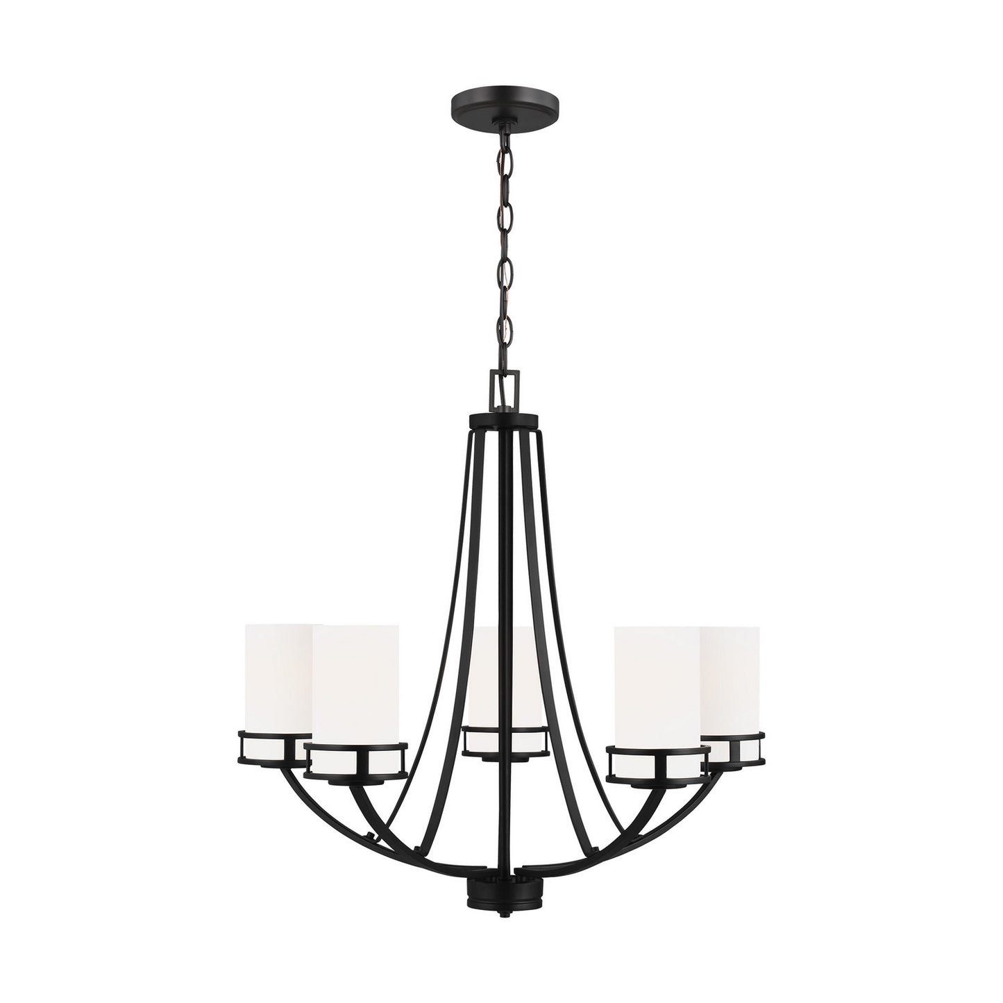 Robie Five Light Chandelier in Midnight Black