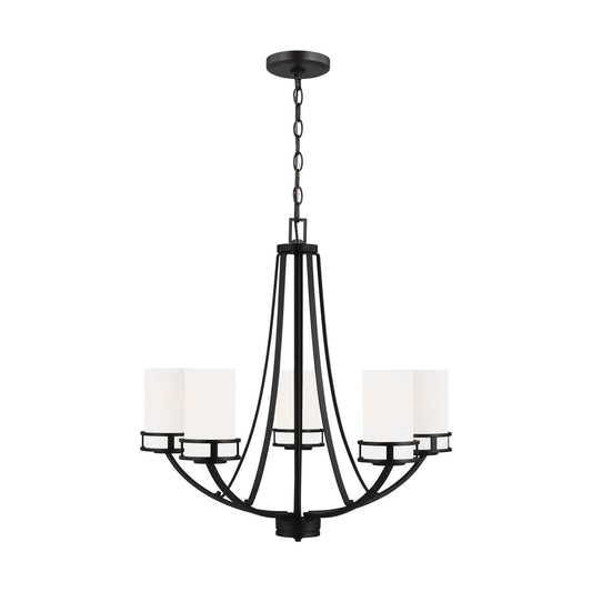 Robie Five Light Chandelier in Midnight Black