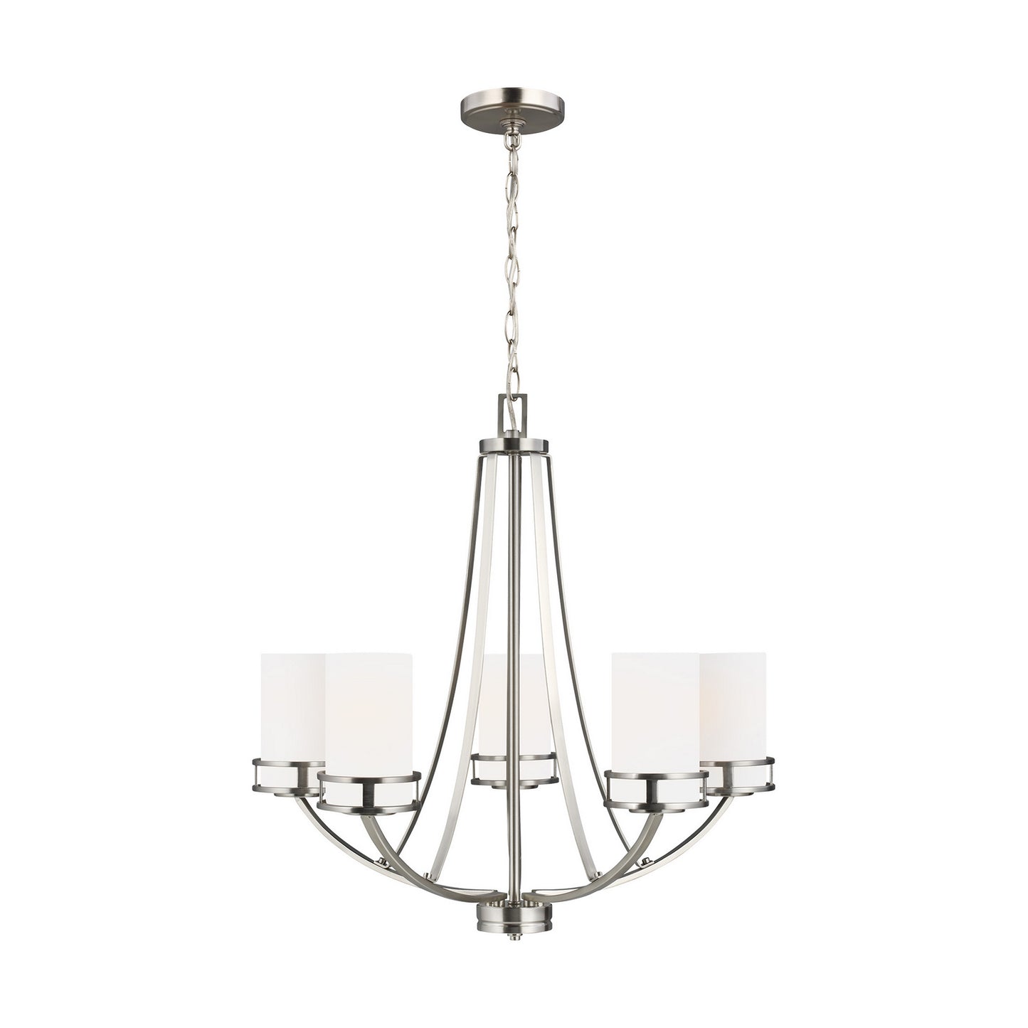 Robie Five Light Chandelier in Brushed Nickel