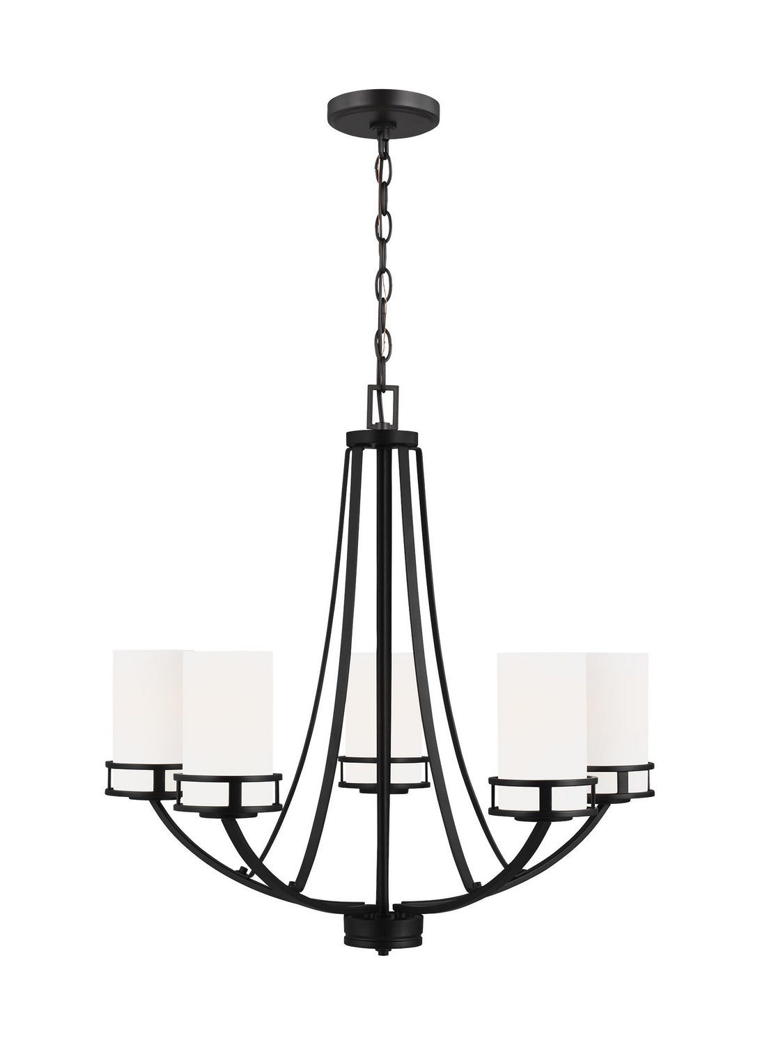 Robie Five Light Chandelier in Midnight Black