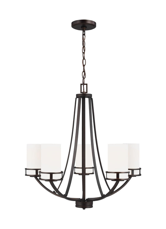 Robie Five Light Chandelier in Bronze
