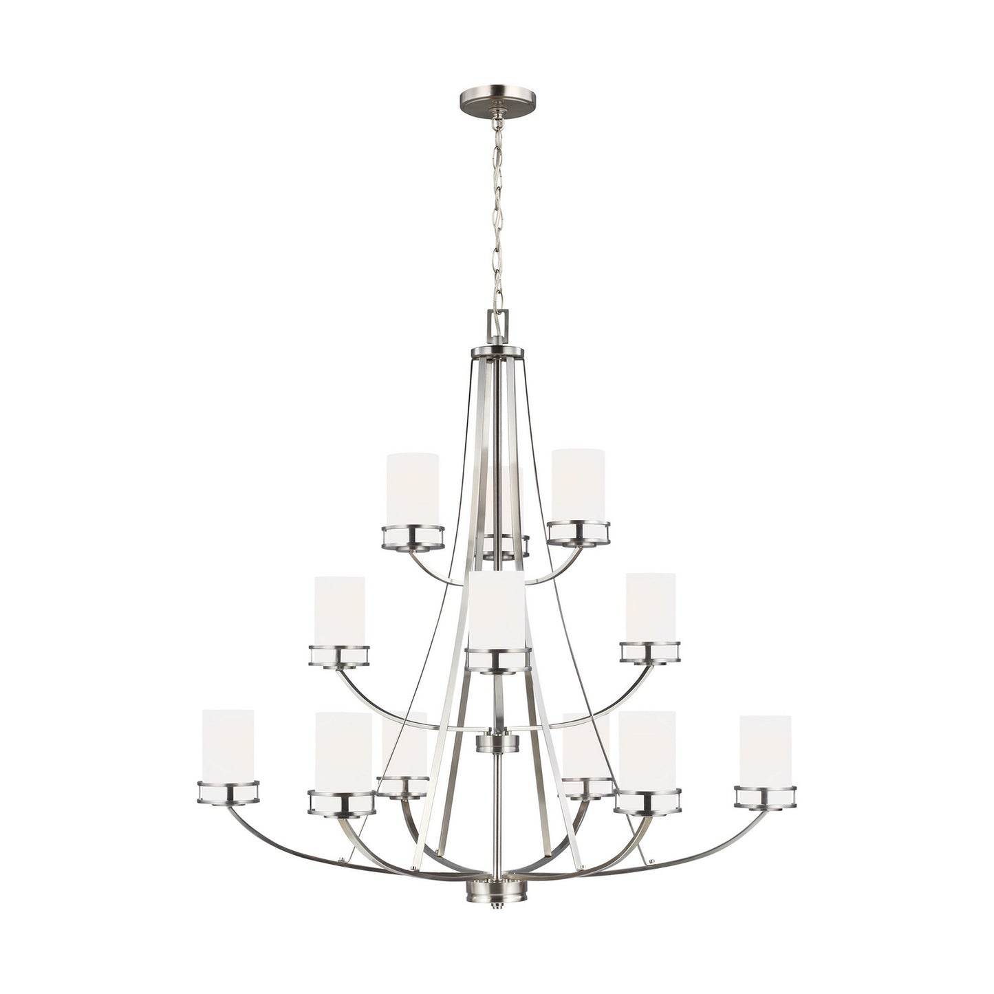 Generation Lighting - 3121612-962 - 12 Light Chandelier - Robie - Brushed Nickel