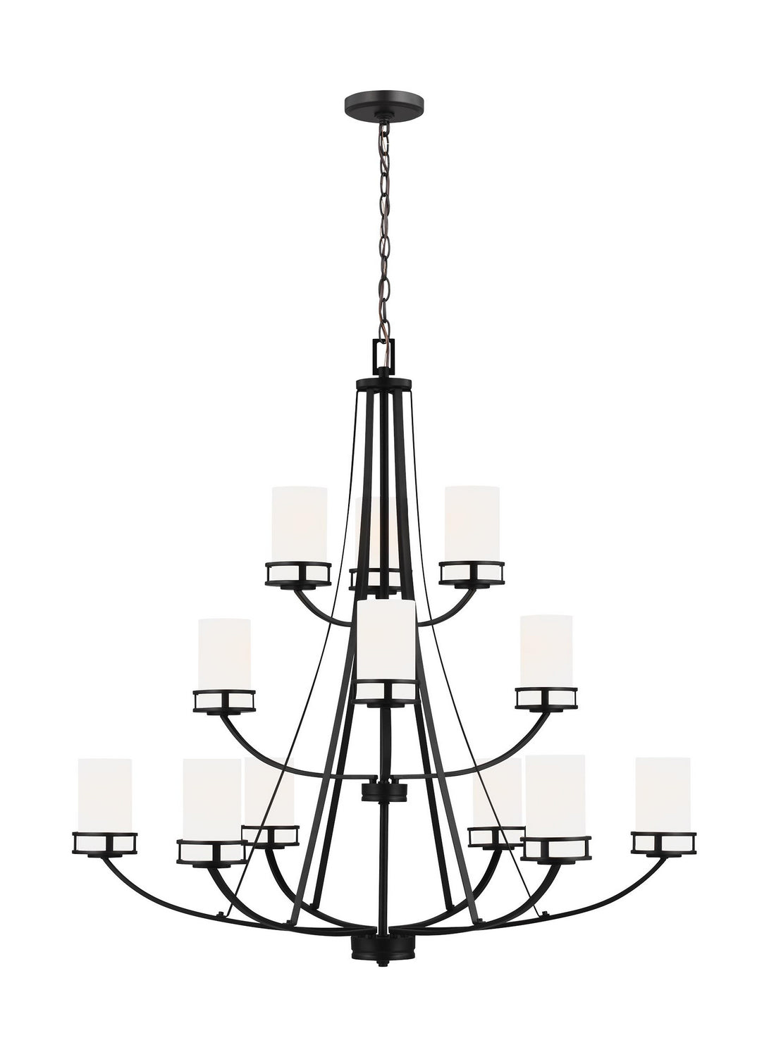 Robie 12 Light Chandelier in Midnight Black