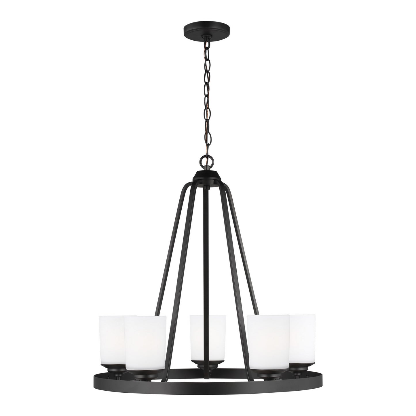 Kemal Five Light Chandelier in Midnight Black
