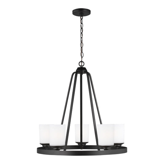 Kemal Five Light Chandelier in Midnight Black