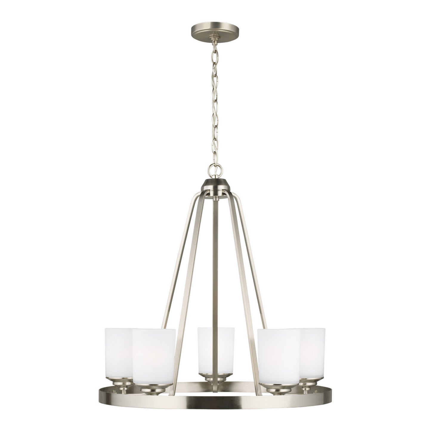 Kemal Five Light Chandelier in Brushed Nickel