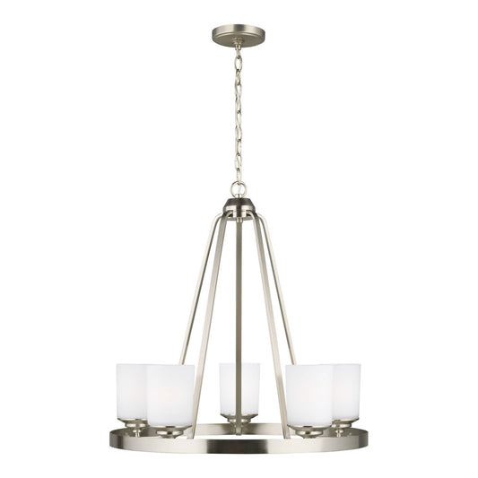 Kemal Five Light Chandelier in Brushed Nickel