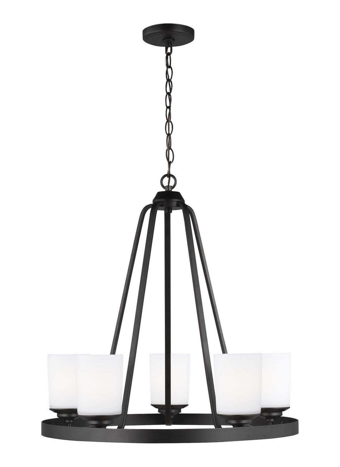 Kemal Five Light Chandelier in Midnight Black