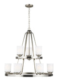 Generation Lighting - 3130709EN3-962 - Nine Light Chandelier - Kemal - Brushed Nickel