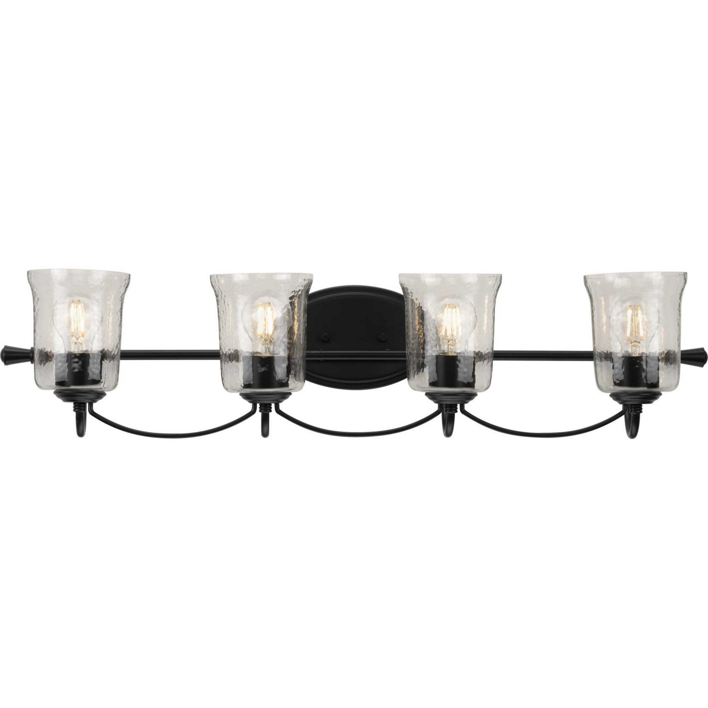Bowman Four Light Semi Flush Mount Convertible in Black