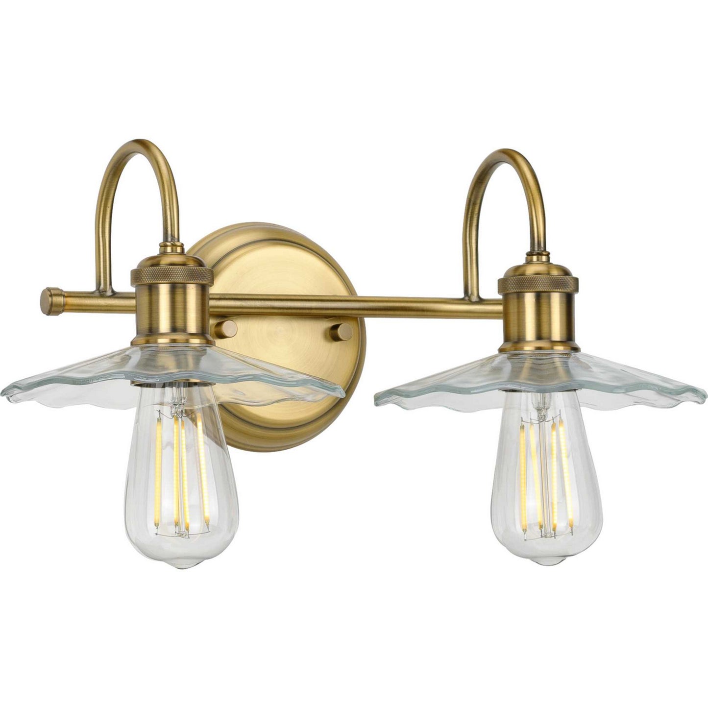 Fayette Two Light Bath in Vintage Brass