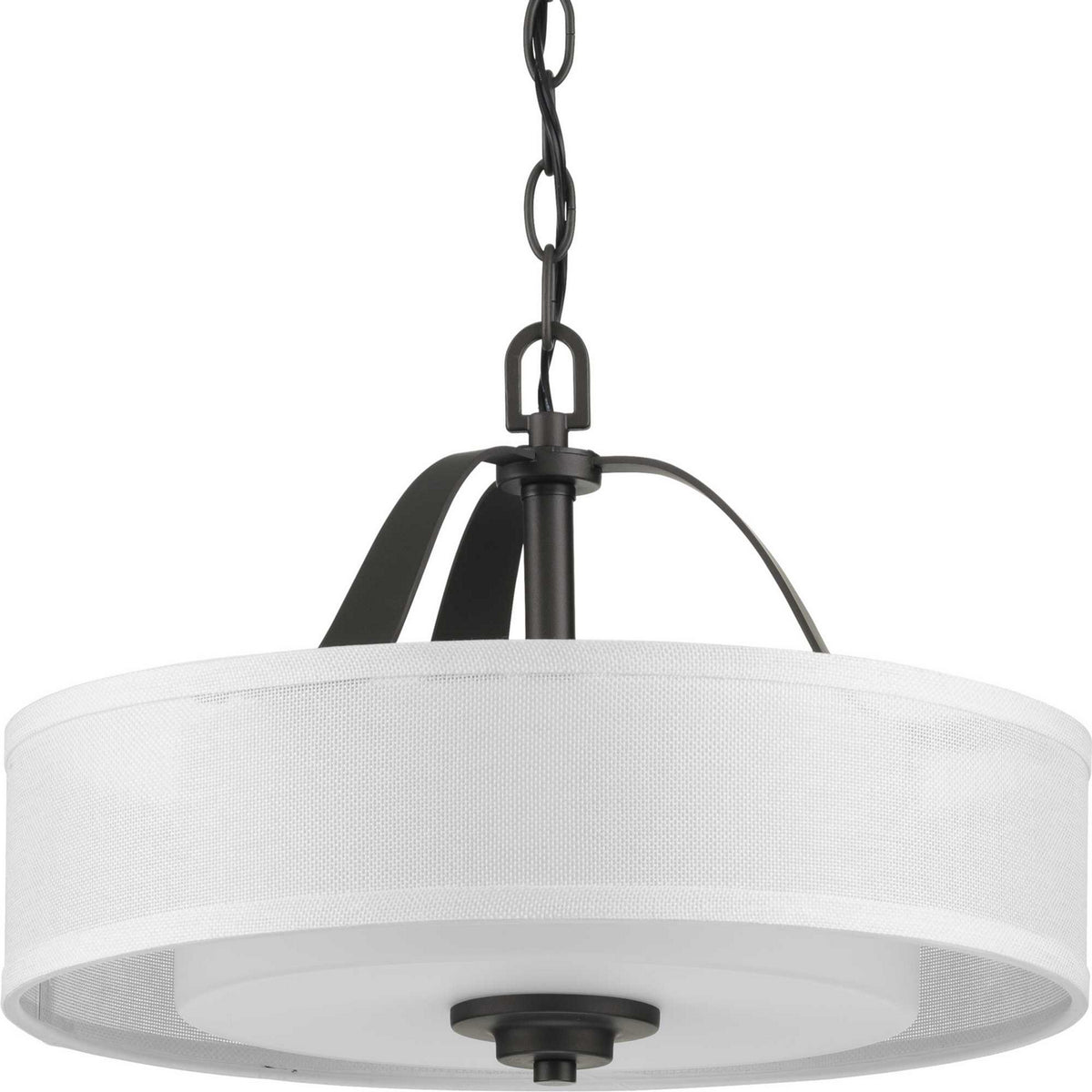 Progress Lighting - P350098-143 - Two Light Semi Flush Convertible - Kene - Graphite