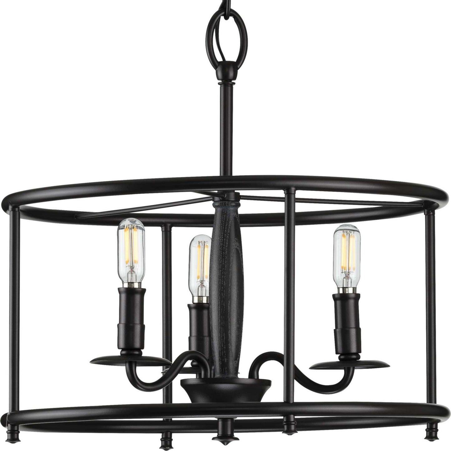 Durrell Three Light Semi Flush Convertible in Black