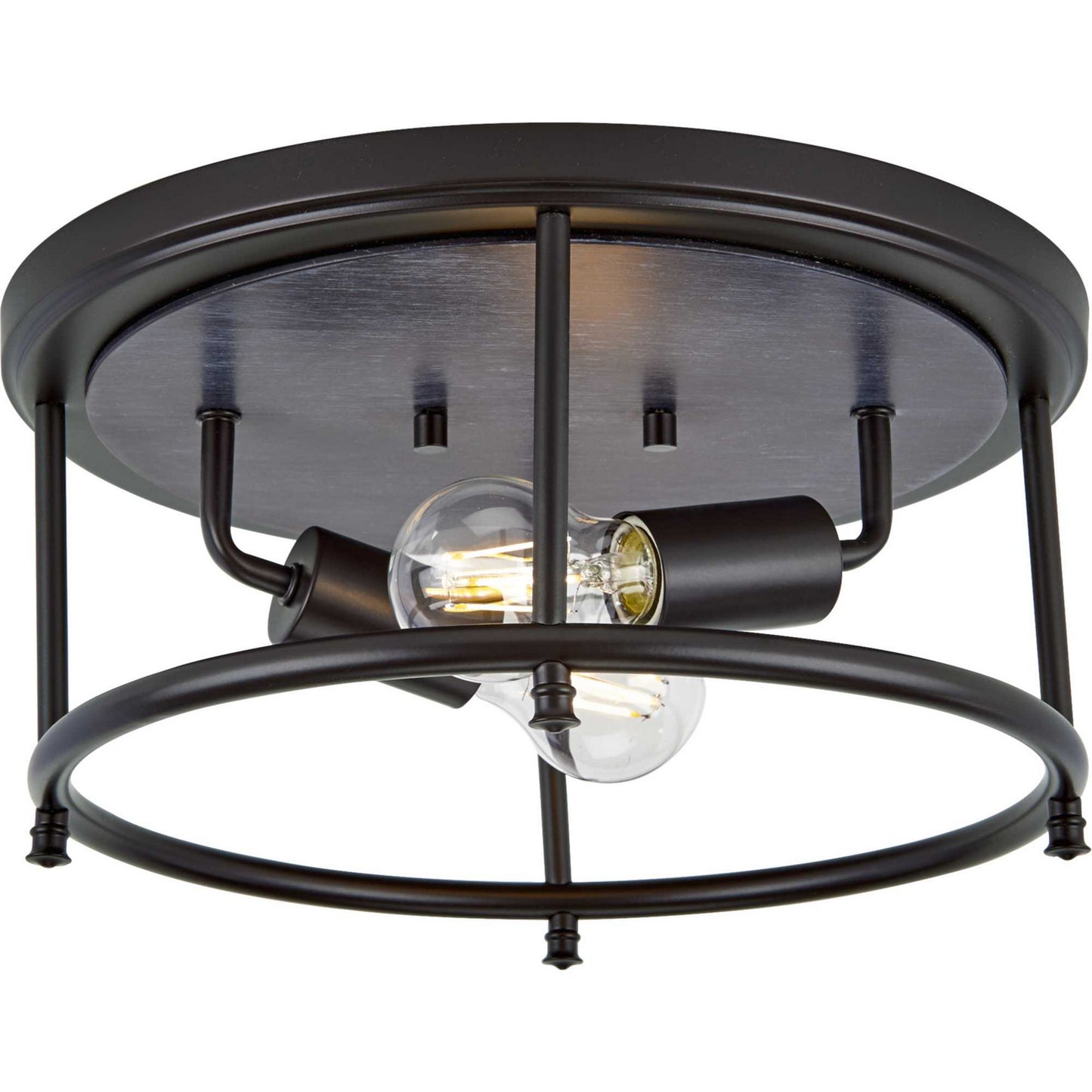 Durrell Two Light Flush Mount in Black