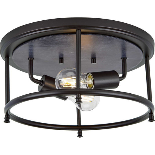 Durrell Two Light Flush Mount in Black