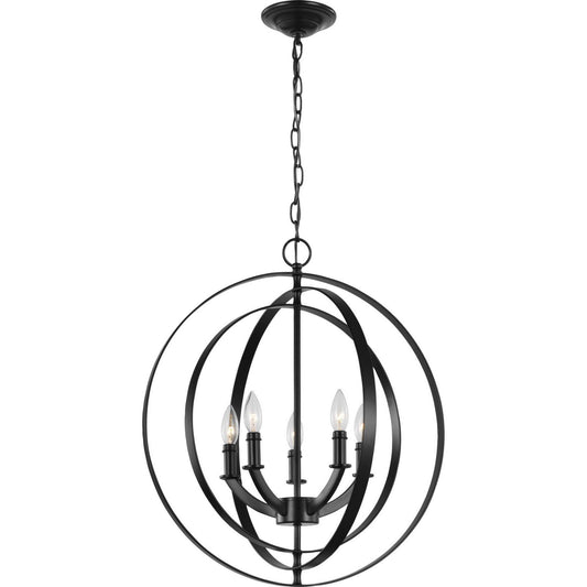 Equinox Five Light Pendant in Black