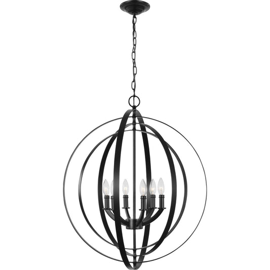 Equinox Six Light Pendant in Black