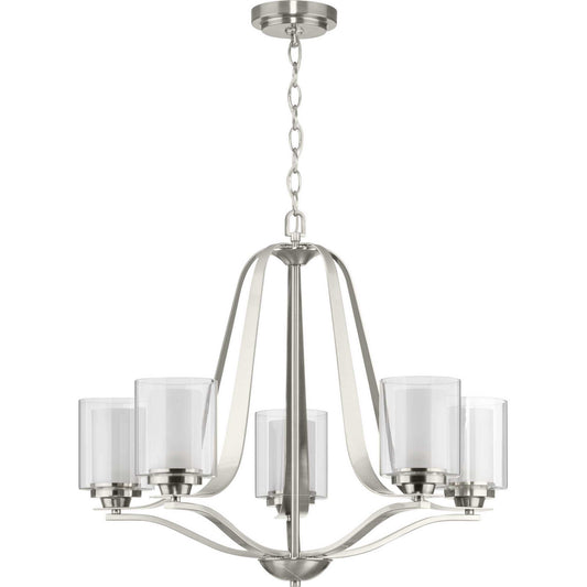 Kene Five Light Chandelier in Brushed Nickel