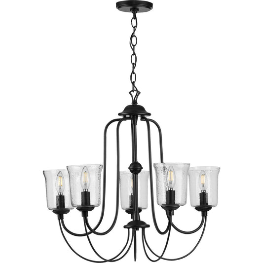 Bowman Five Light Chandelier in Black