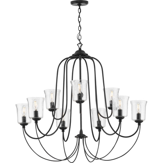Bowman Nine Light Chandelier in Black