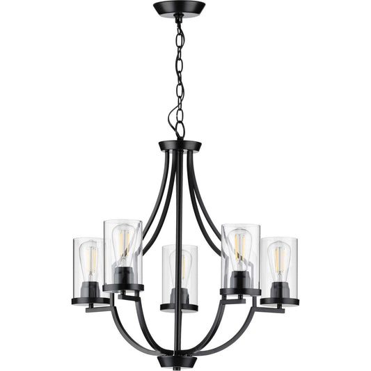 Lassiter Five Light Chandelier in Black