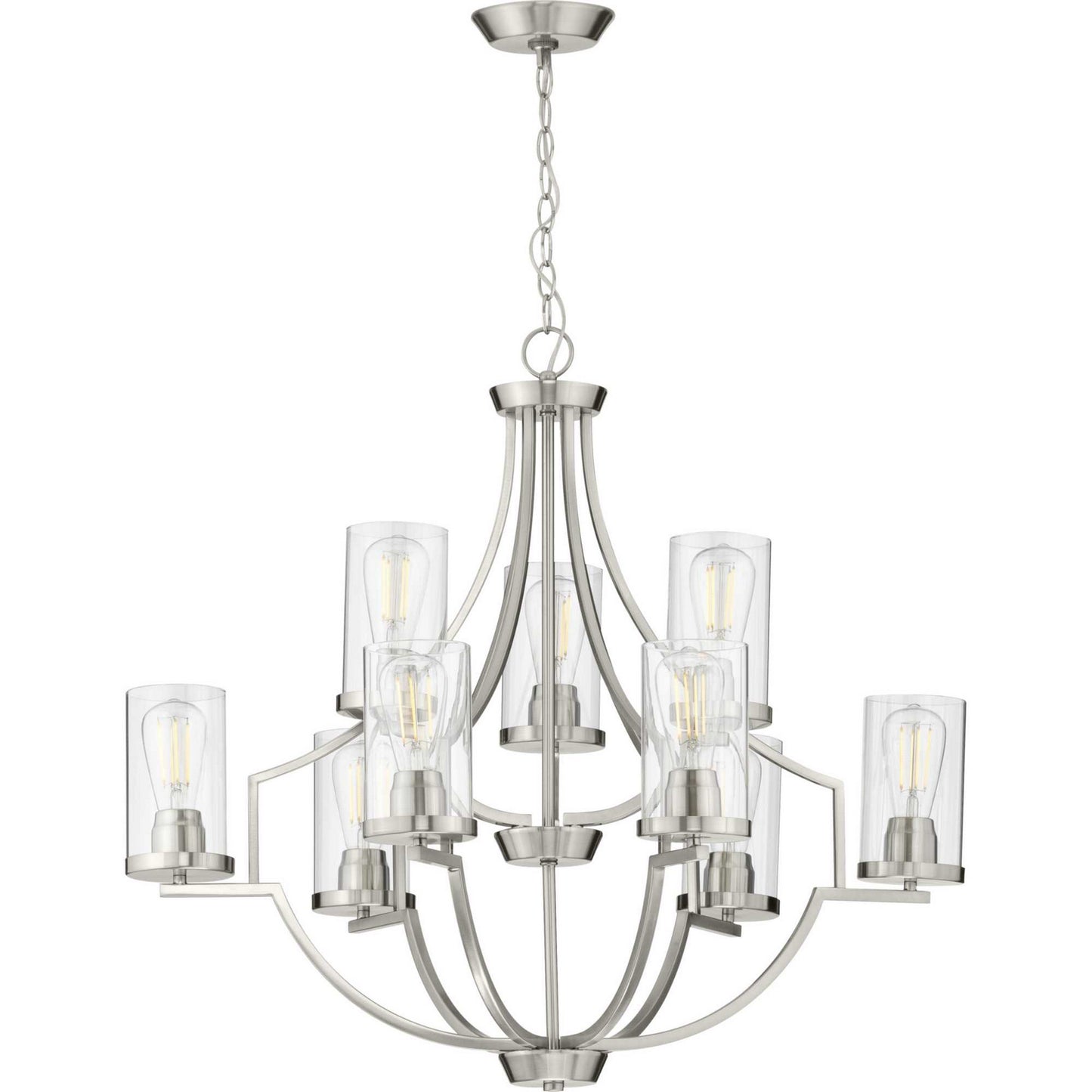Lassiter Nine Light Chandelier in Brushed Nickel