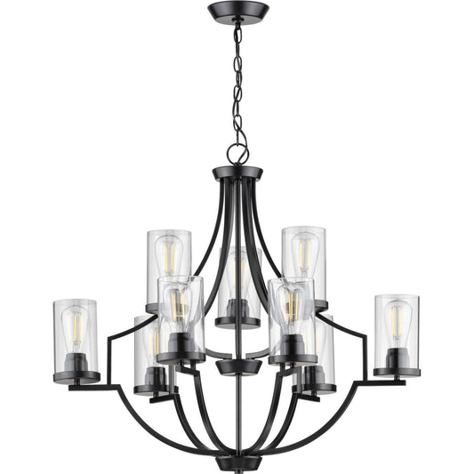 Lassiter Nine Light Chandelier in Black