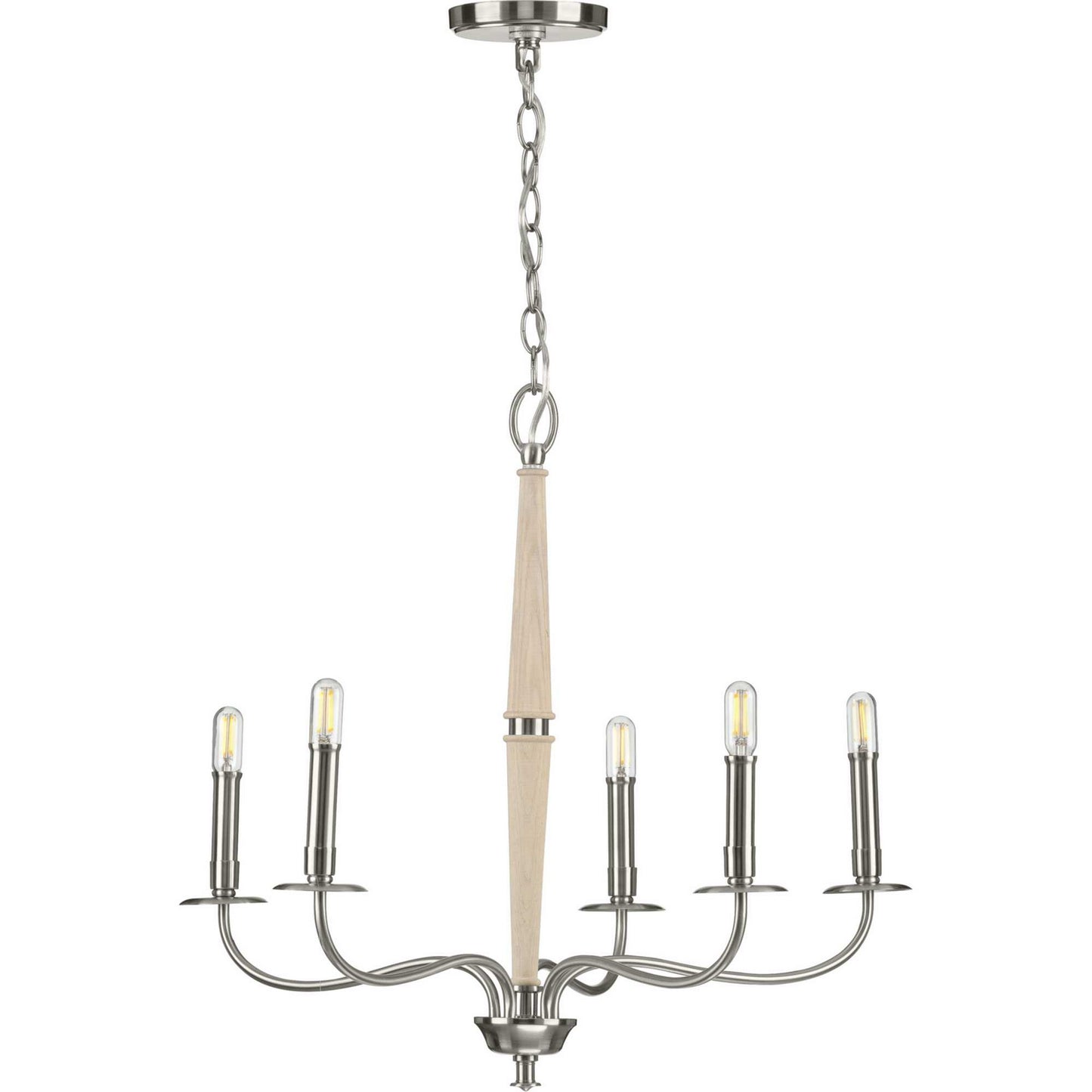 Progress Lighting - P400199-009 - Five Light Chandelier - Durrell - Brushed Nickel