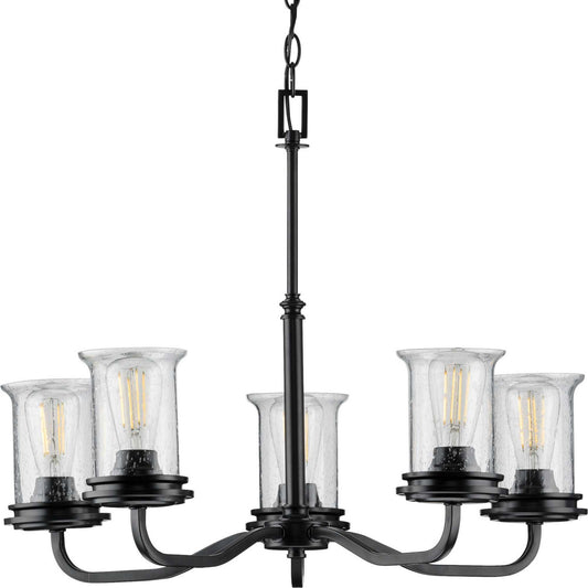 Winslett Five Light Chandelier in Black